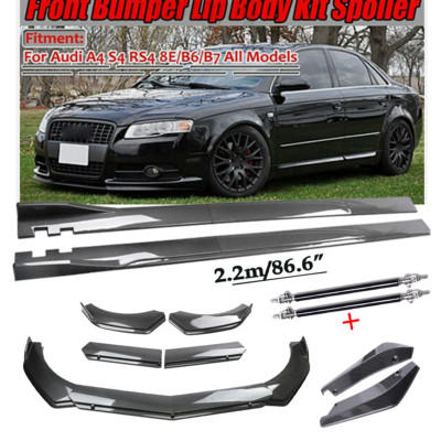 Carbon Fiber Front Bumper Lip Spoiler For Audi A4 S4 A5 8E B6 B7 Carbon Fiber B