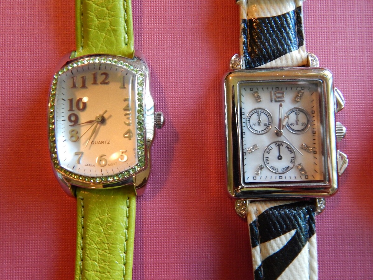 Lot of 4 Women’s Watches — Non-Working — Includes 2 Ornate Geneva Bracelet Watch GENEVA Platinum Watch Womens Cuff Bracelet Two Tone Oval  main image 2