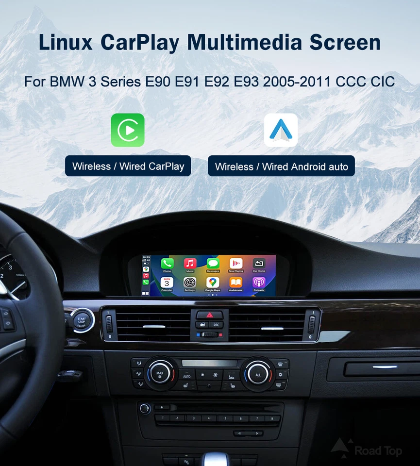 CarPlay Multimedia Linux Touch Screen For BMW 3 Series E90 E91 E92 E93 CIC CCC - Image 4 of 4