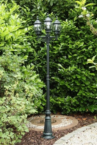Lámpara de jardín lámpara exterior candelabro lámpara de pie candelabro exterior negro-verde - Imagen 9 de 10