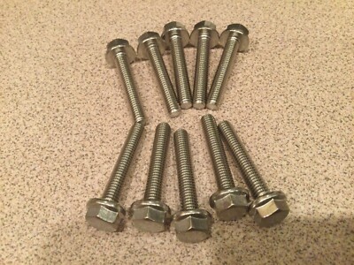 (10) M6 X 1.00 X 40 Stainless Steel DIN 6921 A2 Hex Flange Bolts M6x40mm Flange