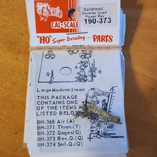 Backhead Reverse Quadrant -- For Power Reverse Brass HO Scale Cal Scale 190-373