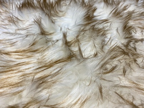 White/Brown Husky Faux Fur - Sold by the Yard - Imagen 6 de 6