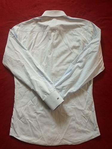 ENZO CUSTOM CLOTHIERS Contrast Cuff AG" Cotton Button Down Shirt L SLIM FIT EUC - Picture 3 of 11