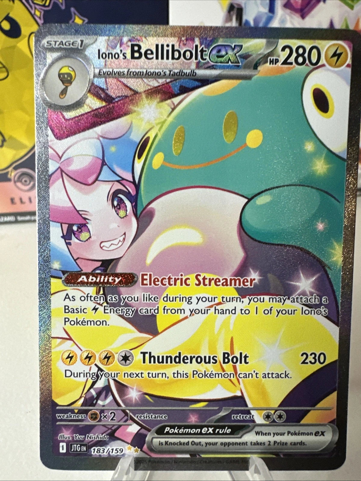 Pokemon Journey Together Ionos Bellibolt EX 183/159 SPECIAL ILLUSTRATION RARE NM