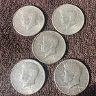 Lot Of 5 ~ 1964 P KENNEDY Half Dollar Coins 90% Silver No Reserve Auction