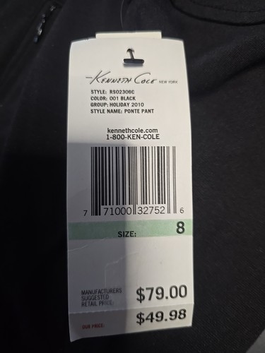 Kenneth Cole Women's Pnteo Pants Black Size 8 (NEW) - Picture 3 of 5