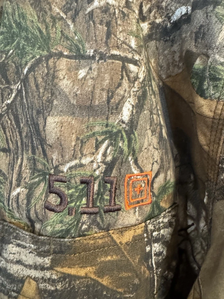 Camisa táctica 5.11 para hombre XXL camuflada Realtree Xtra Taclite profesional caza al aire libre Foto 2 de 4