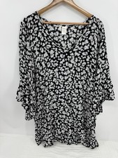 Anne Cole Swim Cover Up Top Floral Tropical Beach Flowy Resort Vacation Size M