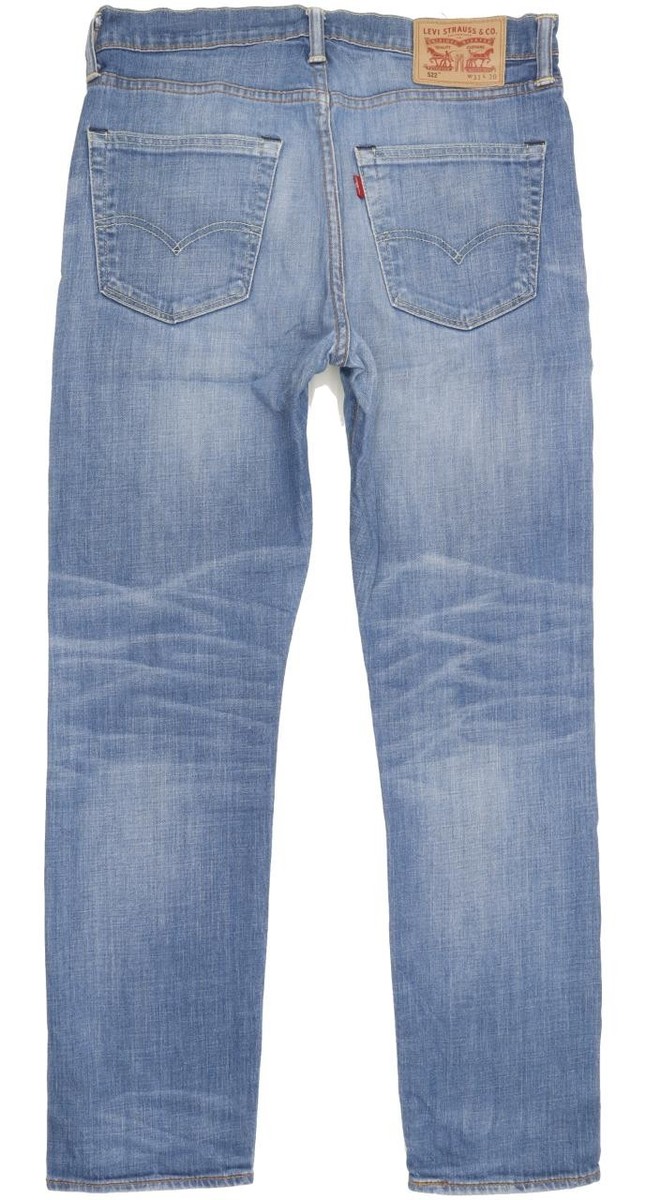 W31 L31 Levi's 522 Mens Jeans Levis 522 Men's Jeans Blue Straight Regular  W31 L30