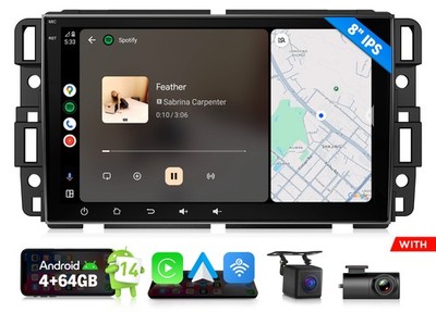 8 in Android 14 4+64 for Chevrolet/GMC 2007-2013 CarPlay Car Radio GPS Bluetooth