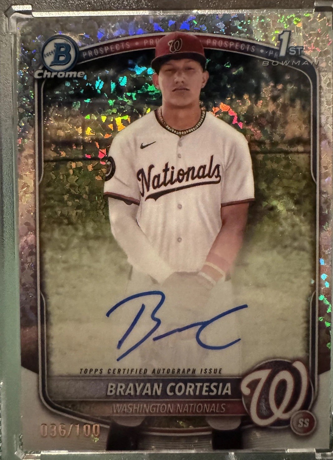 2025 Bowman Chrome Autographs Brayan Cortesia CPABC Mini Diamond Refractor /100