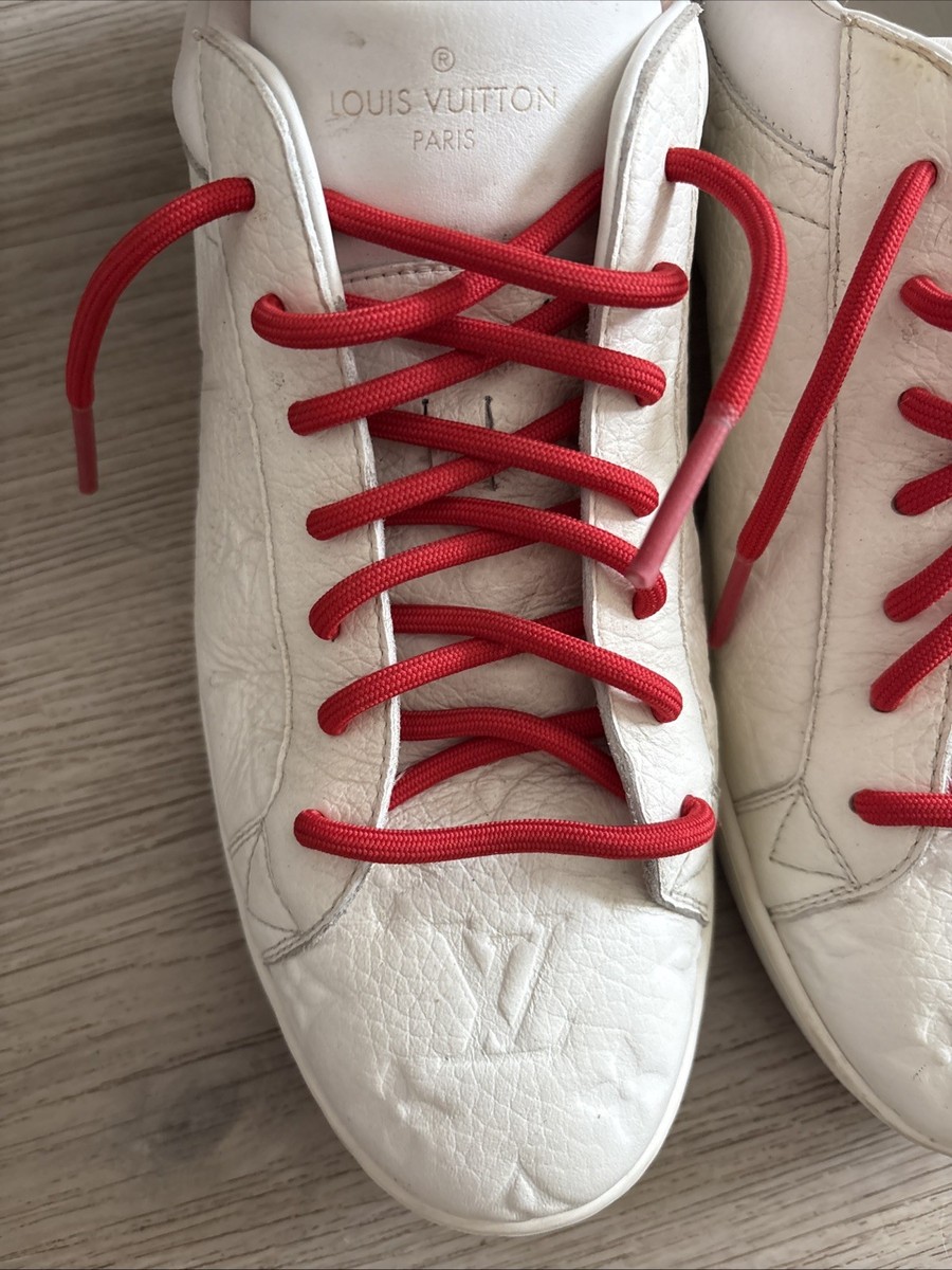Mens Louis Vuitton White Monogram Embed Leather Sneakers | eBay