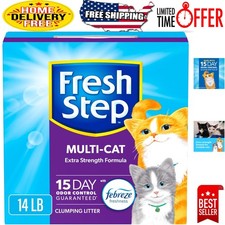 Clumping Cat Litter 14 lb - Low Dust, 15 Days Odor Control for Indoor Multi-Cats 1.50 per pound