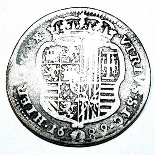 IMPERIO NAPOLES Carlos II (1674 1700) Tari / 20 Grana 1689 Plata ESCASA