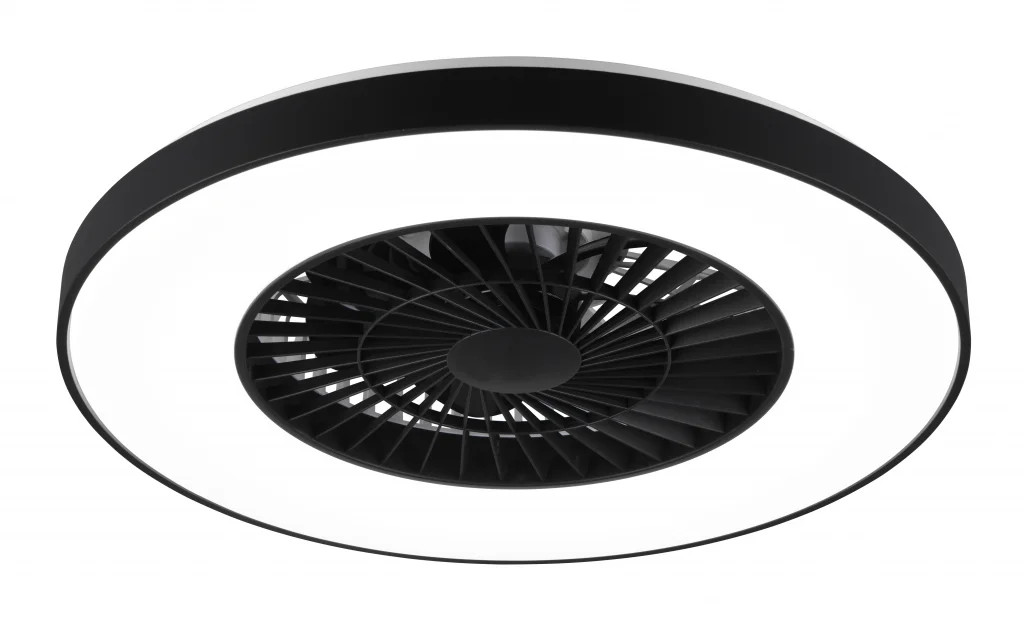 Ceiling Fan Black Halmstadt LED Matt White 590mm Trio R62672132