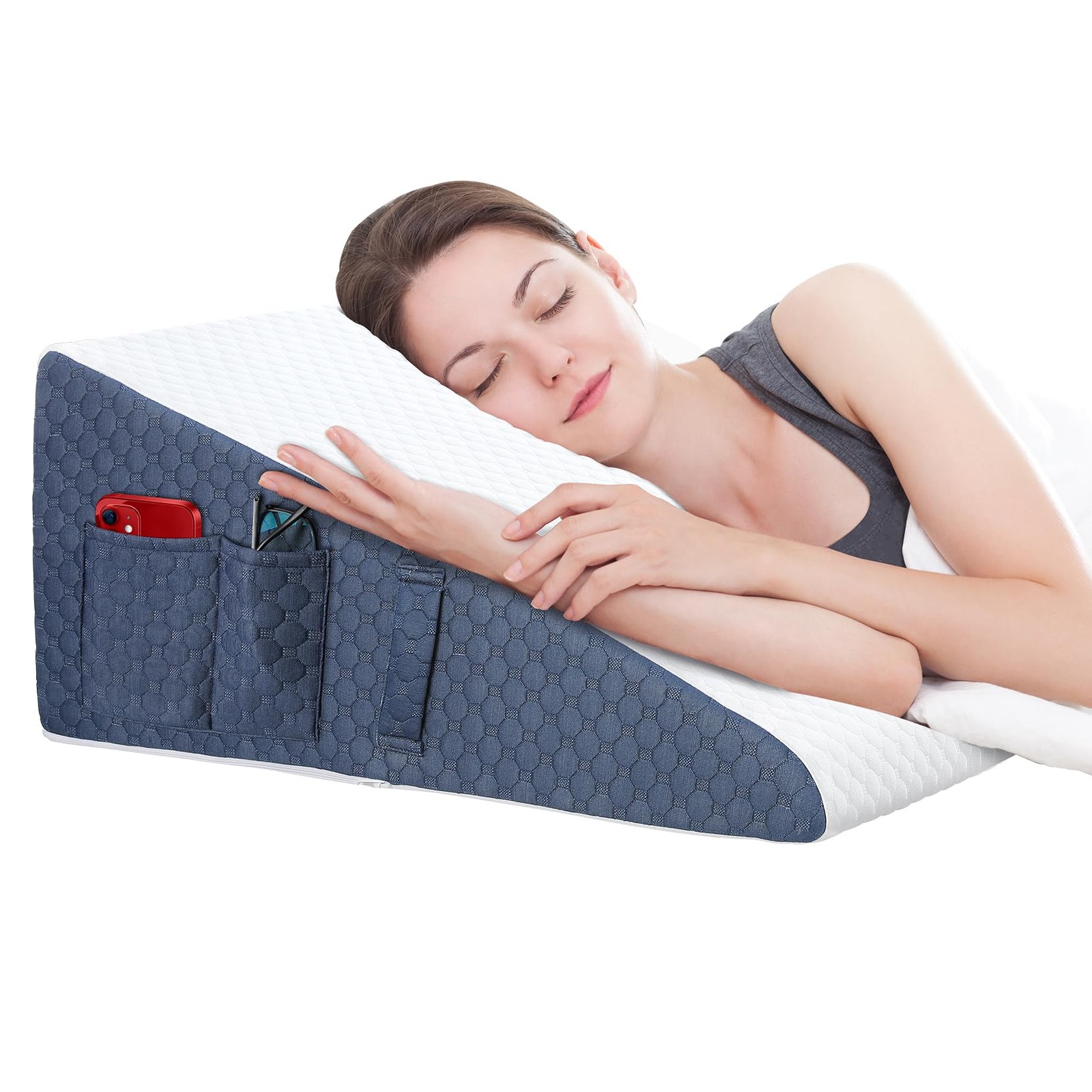 10-Inch Wedge Pillow for Acid Reflux, Headboard Support & Comfortable Sleep