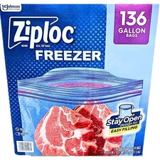 Ziploc Gallon Freezer Bags 4/34-count, 136 Bags Total