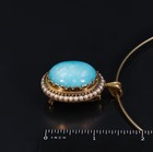 14K Gold Turquois Seed Pearl Converter Pendant Wire Choker Statement Necklace — photo 6
