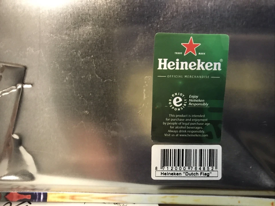 Letrero de lata de metal publicidad cerveza Heineken bandera holandesa molino de viento bar decoración Foto 3 de 3