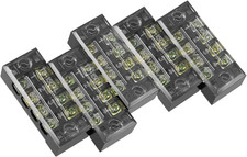 Uxcell 5 Pcs 4 Positions Dual Rows 600V 15A Cable Barrier Block Terminal Strip T
