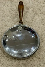 Vintage Silent Butler Crumb Catcher Pan w/ Lid Silverplate Unicorn Deer