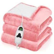 Heated Blanket Electric Throw 50"X60", Heating Blanket with 50x60 Light Pink