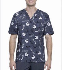 Disney's Nightmare Before Christmas Scrub Top Size M Jack Skellington