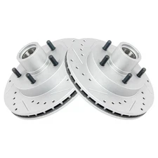 Performance Drilled Slotted Front Coated Brake Rotor Pair for Chevy S10
