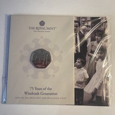 2023 The Windrush Generation 50p Fifty Pence Coin BUNC Sealed Royal Mint Pack