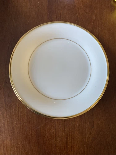 Lenox ETERNAL Salad Plate White Fine China with Gold Trim 8” Round