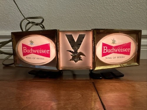 Vintage Budweiser Lighted Beer Bar Taven Sign Cash Register Topper WORKS Light
