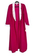 VTG Apostrophe Fleece Robe Pink Full Length Grannycore Cottage Retro NWT Sz M