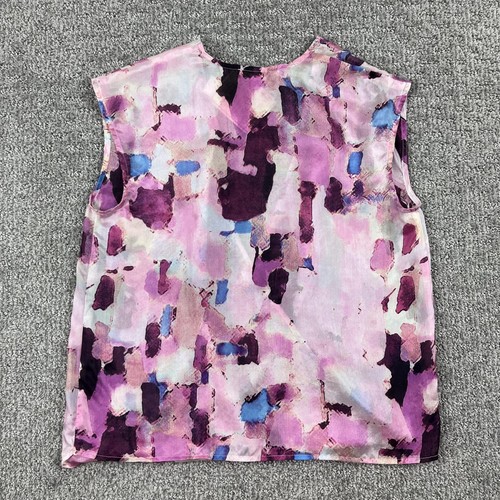 Threads 4 Thought Shirt Womens Small Purple Pink Silk Sleeveless Blouse Wrap Top - Picture 2 of 7