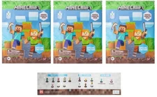 3 of Minecraft Figural Keychains Mystery Packs - New