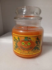 Yankee Candle Halloween Trick Or Treat Glass Jar Scented Candle 14.5 Oz Unused