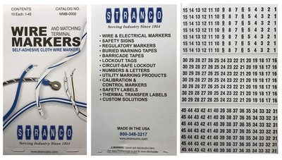 Sherco-Auto 450 Pieces (1-45) Wire Marker Labels for Cable Management - Water...