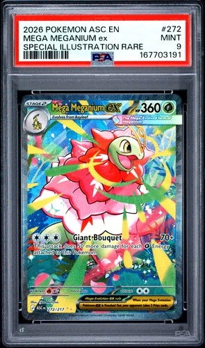 2026 POKEMON ASC EN-ASCENDED HEROES #272 MEGA MEGANIUM EX PSA 9