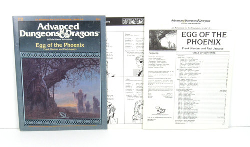 Dungeons & Dragons I12 Egg of the Phoenix Complete Uncut 1987 TSR9201 Original