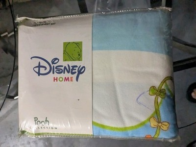 Vtg Disney Home Winnie The Pooh Flannel Twin Sheet Set Flying High in the Sky