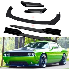 For Dodge Challenger SRT Front Bumper Lip Chin Spoiler Body Splitter Side+Skirt