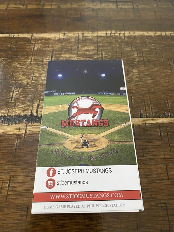 St Joseph Mustangs 2026 MINK League Pocket Schedule 