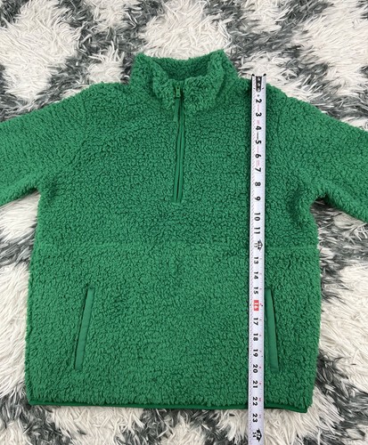 Wondershop Kids Girls Green Quarter Zip Sherpa Sweatshirt Size XL - Picture 3 of 12