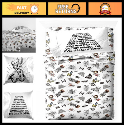 Ultra-Soft Kids Twin Sheet Set - Fitted & Flat Sheets with Pillowcase, Star Wars