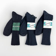 Vintage Sears Roebuck Hill  Archer Dark Blue Duraspun Acrylic Socks Size 10-13