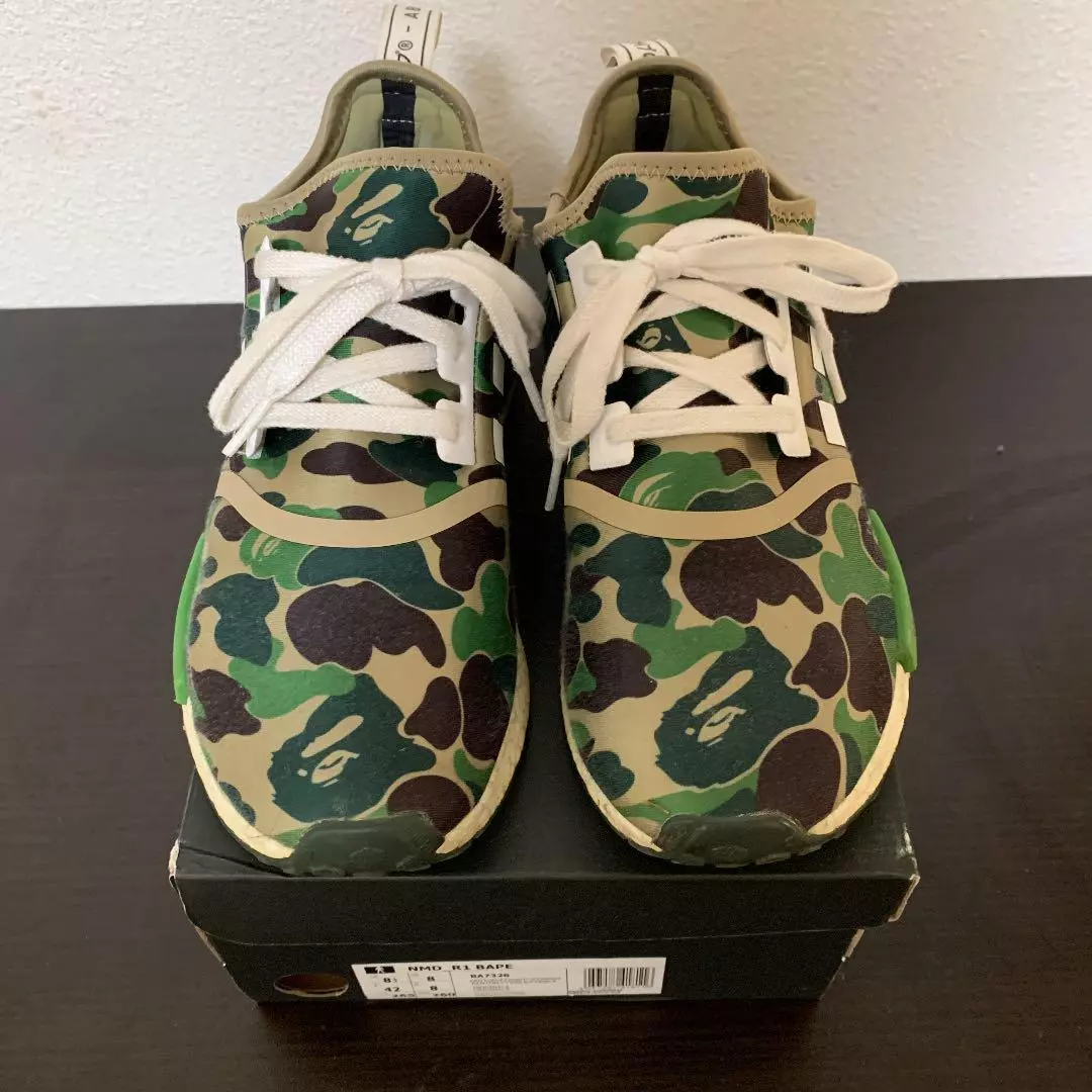 A Bathing Ape BAPE x Adidas R1&#039;Olive Camo US8.5 Used Box F/S | eBay