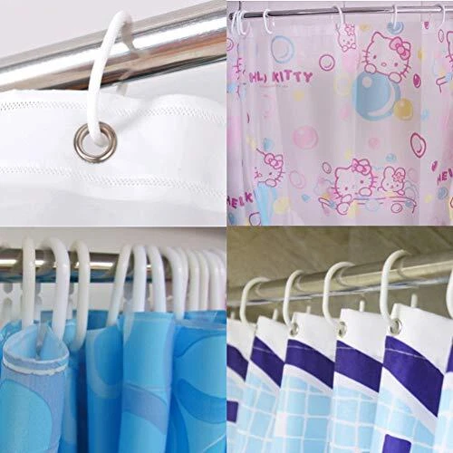36 Pcs Plastic Shower Curtain Rings C Hanger Hooks for Bathroom Shower - Image 3 of 4