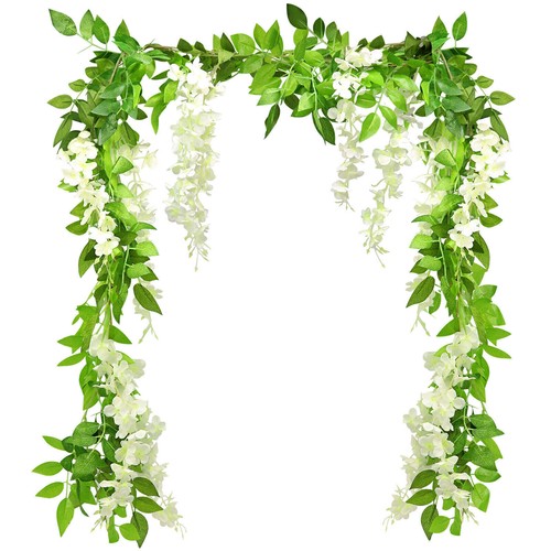 2X7FT Artificial Wisteria Vine Garland Foliage Plant Trailing Flower Home Decor - Picture 8 of 24