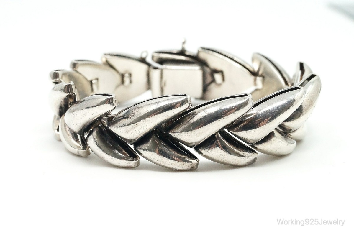 姉*川様 France vintage silver800 bracelet b Vintage Designer LBP Modernist 800 Silver Bracelet | eBay