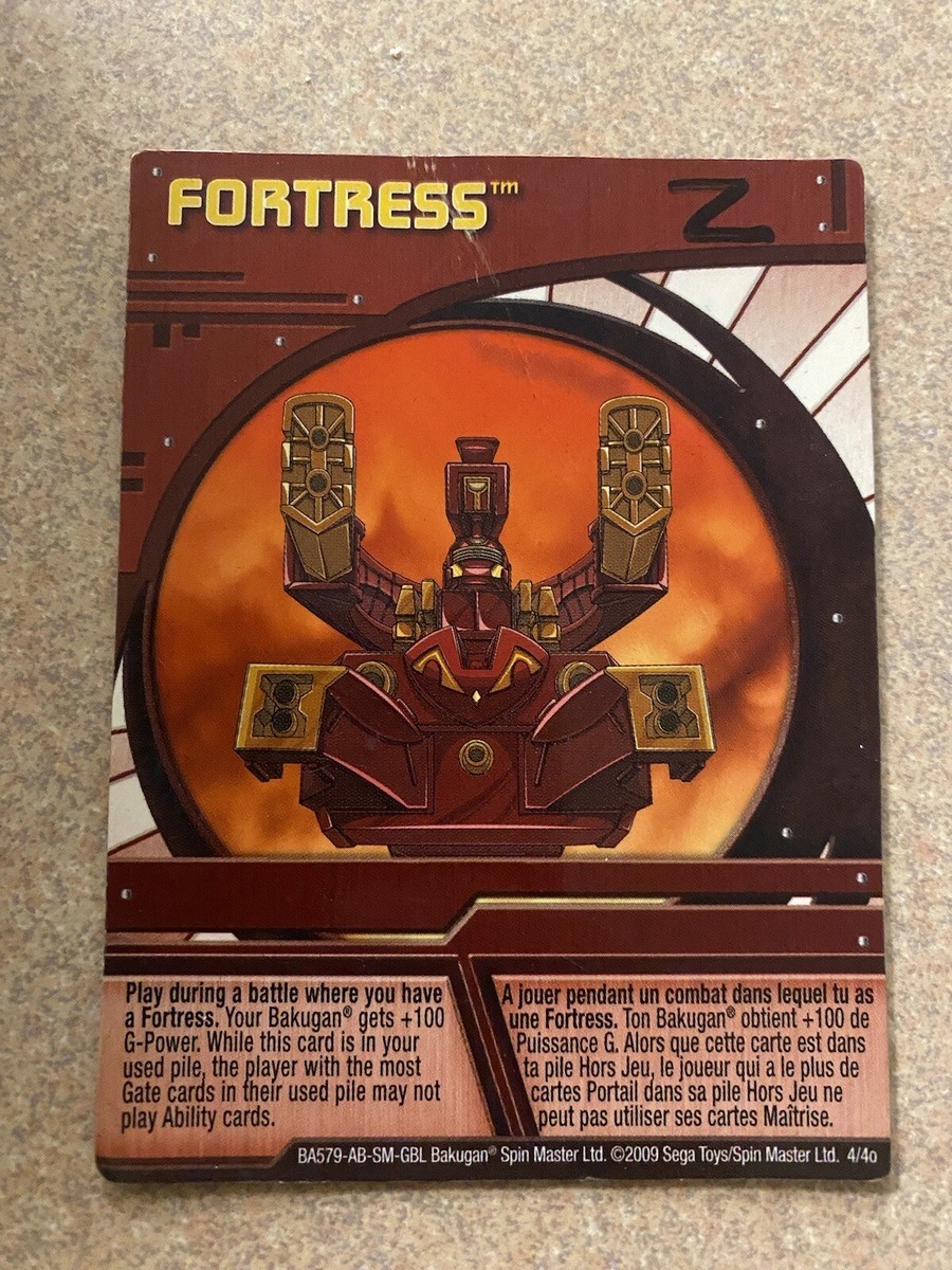 New BAKUGAN Ability Card FORTRESS BA579-AB-SM-GBL 2009 Spin Master